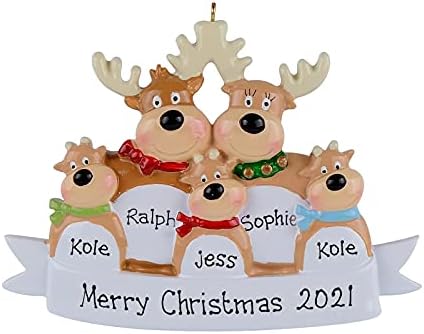 Figurice Decor Decor ukras ukras stablo personalizirano 2021 jeleni bauble za odmor Božićni božićni božićni