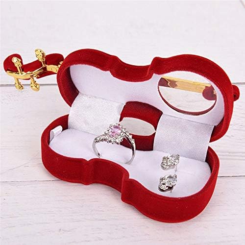Prsten kutija poklon slučaj violina oblik pakovanje Vjenčanje Nakit držač displej za prsten naušnica privjesak