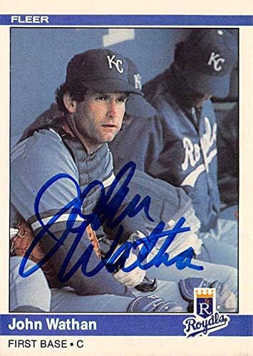 Autograpsko skladištenje 622981 John Wathan AUTOGREGED bejzbol kartica - Kansas City Royals 1984 Fleer -