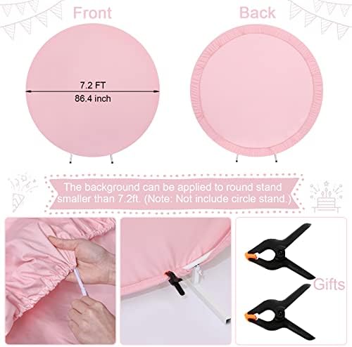 Pink okrugli Backdrop Cover 7.2x7. 2ft Pink krug rođendan fotografija fotografija pozadina za zabavu Baby