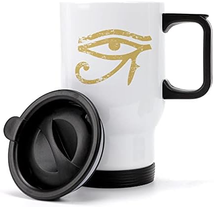 Egipatskog oka horusovog šalice od nehrđajućeg čelika sa poklopcem i ruči izolirane putne čaše za putnicu