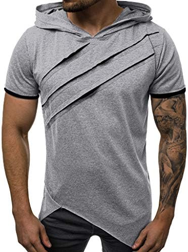 Muška trendy duhovica majica lažna dvodijelna rippani patch kratki rukav bluza slim fit comfort vanjski fitness sportski vrhovi
