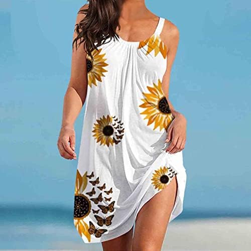 Sundresses For Women Casual Beach,ljetne haljine za žene Tie-Dye praznični sarafan Boho Mini Tank haljina bez rukava