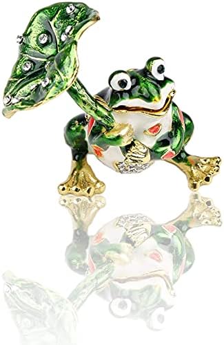 SEVENBEES mala žaba poklon žaba figurica nakit Trinket kutija sa šarkama emajlirani kristalni ukrasi poklon za Kućni dekor