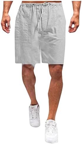Walldor Ljeto Pamučne posteljine Soild Color Atletski kratke hlače za muškarce Casual Sports Elastic Neverstring