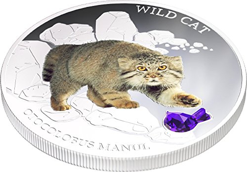 2013 Fidži - Psi i mačke - Release 4 - Wild Cat - Otocolobus Manul - 1oz - Srebrni novčić - 2 $ NecrULUL