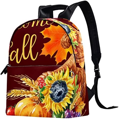 Tbouobt kožni ruksak za putovanja Lagani laptop Ležerni ruksak za žene Muškarci, Dobrodošli Jesen Dan zahvalnosti