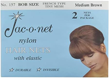 JAC-O-NET mreža za kosu Francuska vrsta, malena mreža Bob / Mala veličina, srednje smeđe, 2 Mreže po paketu