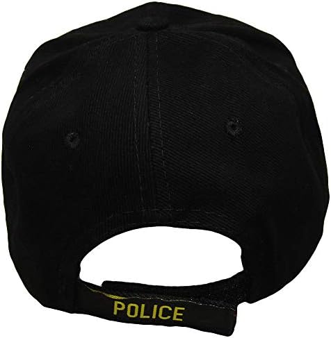 Pasati policija 3-D Crna i zlatna slova vezena kapa za šešir
