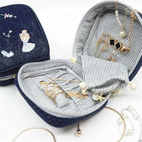 Liruxun vezena kutija za nakit od tkanine Travel multifunkcionalna prenosiva ogrlica prsten naušnice velika torba za odlaganje