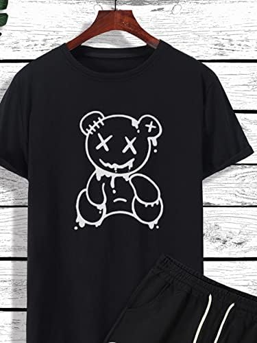 Gorglitter Muška medvjeda grafički tisak TrackSit 2 kom Outfits Majice kratkih rukava i kratke hlače