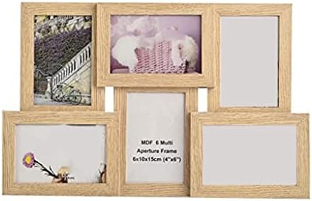Xjjzs Collage Višestruki okviri za slike za 6 fotografija u 4 x 6 inča drveni, MDF zidni okvir za ugradnju