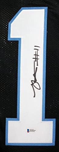 Robby Anderson autogramirani Black Pro Style Jersey - Beckett w crna