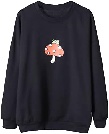 CM C & M Wodro Žaba dukserica Kawaii gljiva slatka prevelika pulover teen djevojka estetic cotthecore odjeća džepni vrhovi