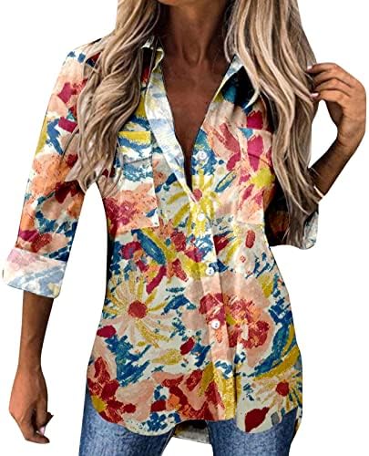 Yubnlvae modni trendi Casual ljetni duksevi s kratkim rukavima za žene Crew vrat labavi lagani bluze gradijent