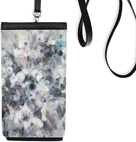 Zimska ulja slikarstvo umjetnost mir svjetski cvjetni telefon novčanik torbica viseći mobilni torbica crnog