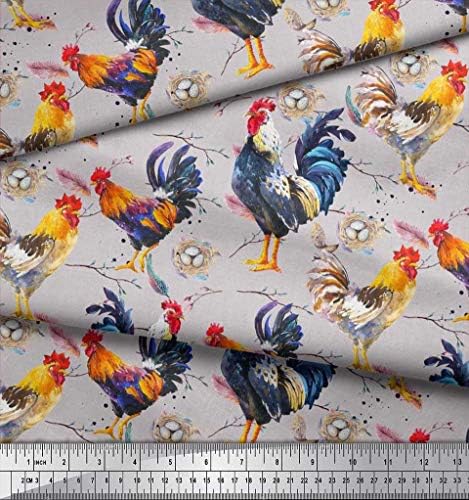 Soimoi pamučna Jersey tkanina jaja, gnijezdo & Hen Bird štampana tkanina 1 dvorište 58 inča široka