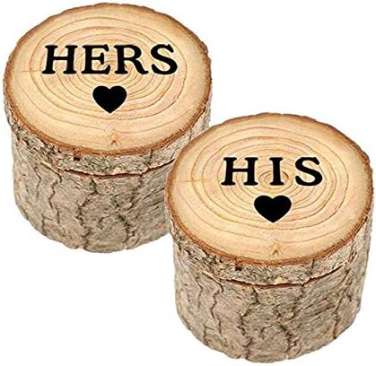 Suoirblss set od 2 vjenčani prsten kutija drvena tiskana rustikalna kutija za vjenčani nosač prstena za valentine za angažman poklon nakit