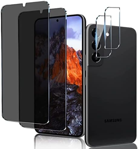 LETANG [2+2 Pack] Zaštita ekrana za privatnost i zaštita sočiva kamere za Samsung Galaxy S22 6,1 inčni štednjak