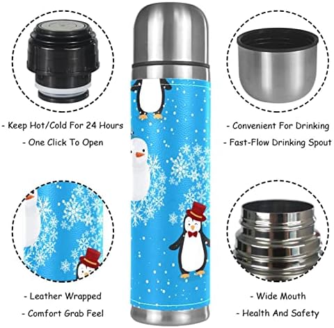 Šalica za kafu, termos, putna krigla, prebacivač kafe, izolirana krigla za kafu, 2022. zimski snjegović pingviin