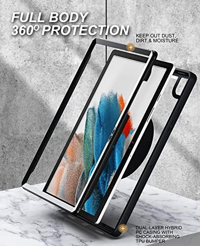 Zaštitna tableta za poklopac ploča za laganu futrolu za Samsung Galaxy Tab S8 / S7 11 inča, čvrsta vojska otporna na udarcu sa okretnim štandom od 360 ° TPU zadnjeg poklopca (boja