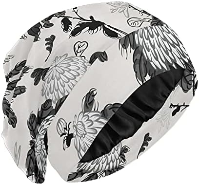 Kapa s lubanjem za spavanje Radni šešir Bonnet Beanies za žene cvjetno cvijeće Ručno izvučeno Vintage Spavaće kapu Radni šešir za kosu za glavu za glavu za kosu
