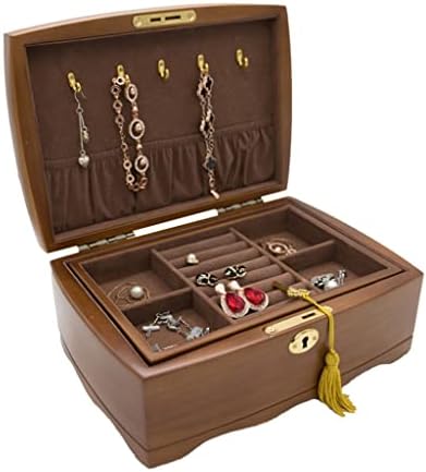 SDFGH izvrstan Evropski Retro drveni ručni nakit kutija za odlaganje nakita kutija za nakit sa bravom