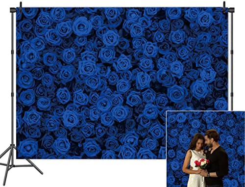 Plava ruža cvjetna zidna pozadina za fotografiju vinil 7x5ft Valentinovo vjenčanje svadbeni tuš dekoracija