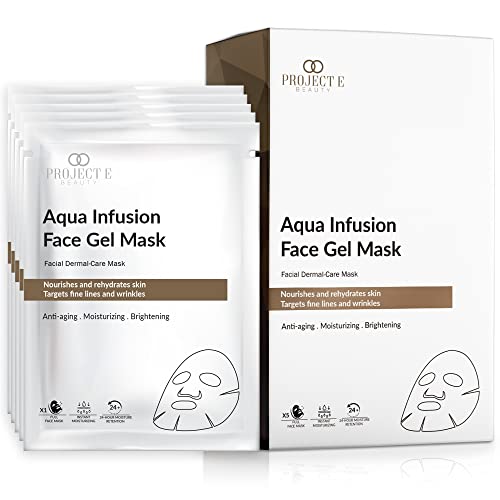 Projekat E Beauty Aqua Infusion gel maska za lice | hidratantna hidratantna Anti-age Remove Fine linije i brighting Collagen Maska za lice hidro-gel maske-5 pakovanje