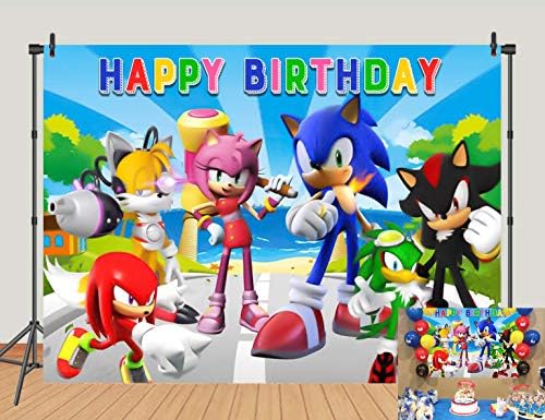 5x3ft Sonic Happy Birthday pozadine Sonic The Hedgehog Phtotgraphy pozadina Spongebob Baby Shower Party