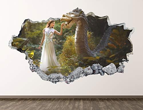 Bajka Zidna naljepnica Umjetnički dekor 3D Smašeni crtani zmajski naljepnica Poster Dječja soba Mural Custom