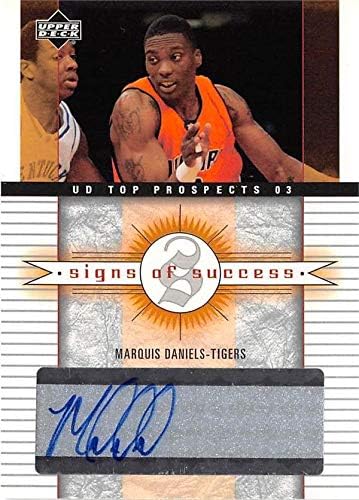 Marquis Daniels Autography Card iz košarkaške kartice 2003. Gornji palubni znakovi uspjeha Rookie ssmd