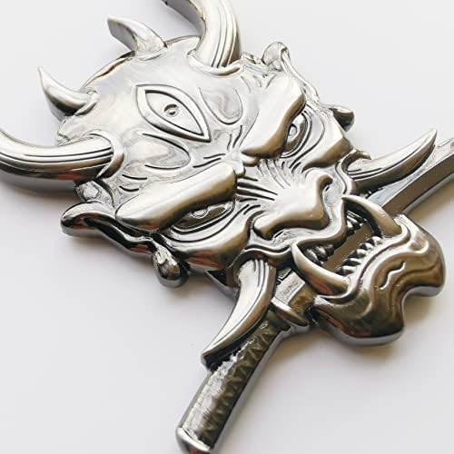 Mirosan 3D Metal Demon naljepnica za automobile Metallic OnI lubanje đavol sotona za lice za motocikl, srebro