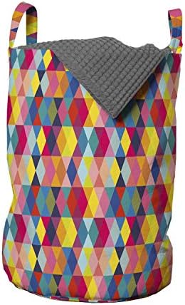 Ambesonne geometrijska torba za veš, šareni rombovi ponavljanje modernističke pastile Art savremene vibracije,