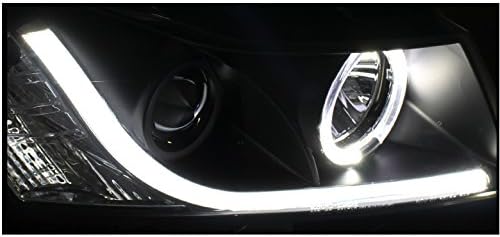 ZMAUTOPARTS Halo LED DRL cijev projektor farovi prednja svjetla Crna za 2011-2013 Chevy Cruze