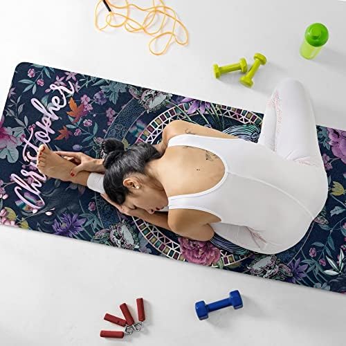Personalizirana prostirka za jogu Foo Dog, cvjetni Pilates ćilim, podloga za fitnes kineskog Lava, 27 x72,