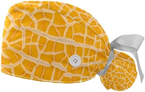 Podesiva bouffana s pilingom 2 kom. Orange Cantaloupe Radni šešir za kosu s konjskim repom vrećicom hirurška