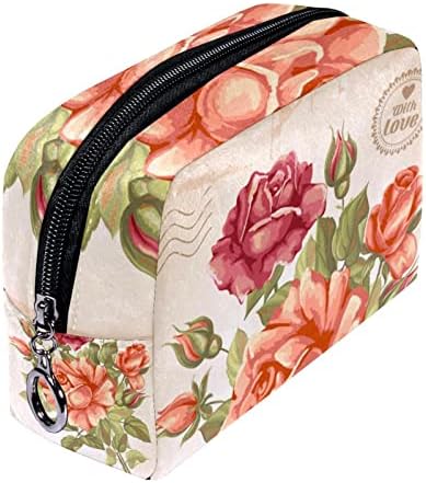 Toaletna torba, putni šminka kozmetička torba za žene muškarci, retro ruža razglednica
