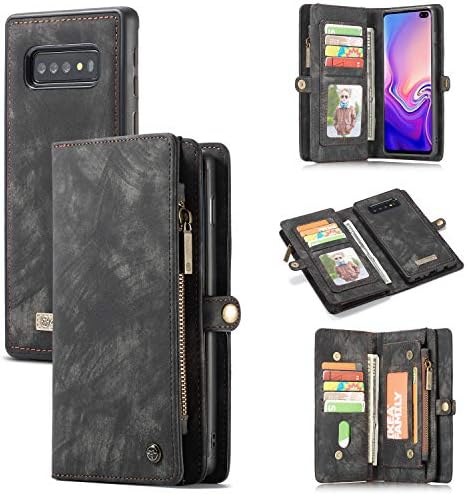 Prava kožna torbica, odvojivi patentni zatvarač Magnetni telefon Case RFID Bolck karata za karticu za Samsung