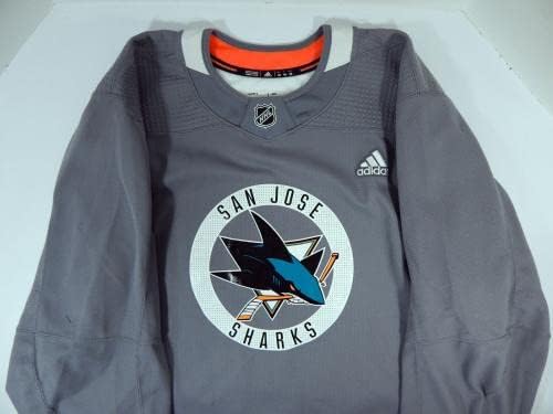 2019-20 San Jose Sharks Game Polovni dres sive prakse Adidas 58 DP42033 - Igra polovna NHL dresovi