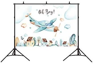 Bellicremas Oh Boy Baby Shower Backdrop Boy ukrasi za rođendanske zabave Airplane Jet pozadina novorođene