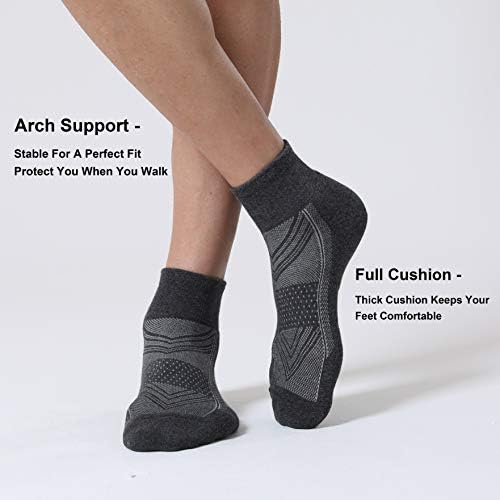 CelerSport 6 paketa muških gležnjača sa jastukom, sportske atletske čarape za trčanje