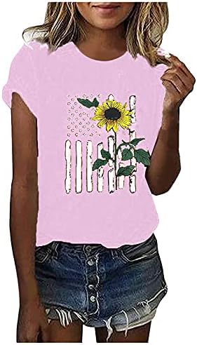 Vodmxygg ženska majica izrez dres dugih rukava lagana ugrađena Flowy majica Grafički pamučni tunički tenk tee bluza
