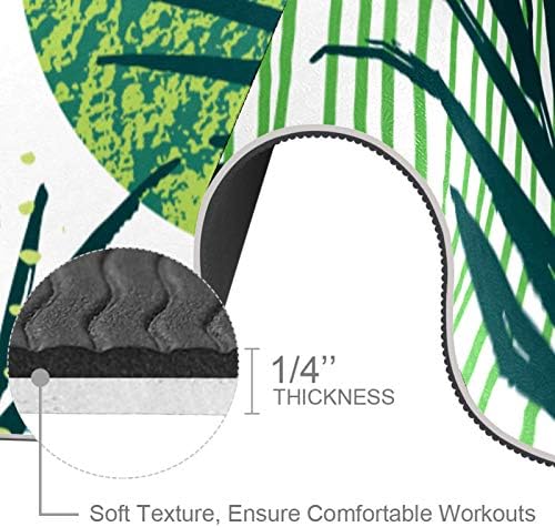 Siebzeh Green Leaves Tropical Palm Premium Thick Yoga Mat Eco Friendly Rubber Health & amp; fitnes Non Slip