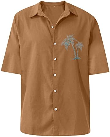 Muškarci Hawaii Majica s kratkim rukavima Kubanske casual guayabera ljetni plažni košulji od labavih tropskih