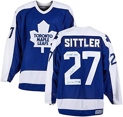 Darryl Sittler Toronto javorov listovi potpisan i od 1. gola Vintage CCM dres - autogramirani NHL dresovi