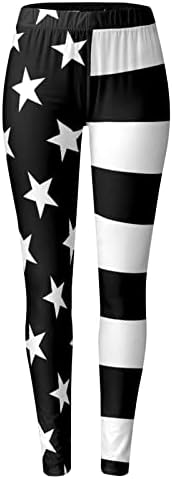Američka zastava Patriotska nogavica Ženska visoka struka Patriotska američka zastava Jogger Hlače udomile