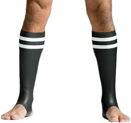Neoprenske čarape visoke dvostruke Neo-rastezljive gumirane pruge šest živih boja neoprenski trkač Fetisch
