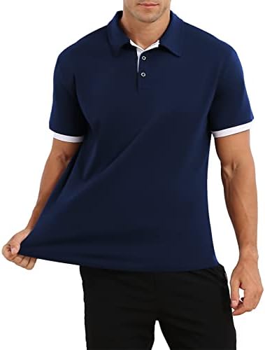 Nitagut muška Polo majica kratkih i dugih rukava Ležerna Slim Fit Polo Tee Basic dizajnirana pamučna košulja