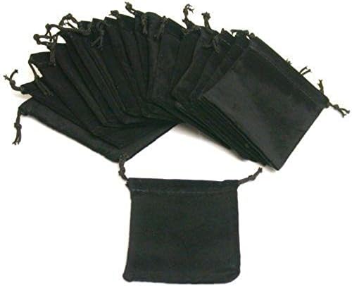 FindingKing 20 Crni baršun džepni sat & Nakit vezice poklon torbice 3